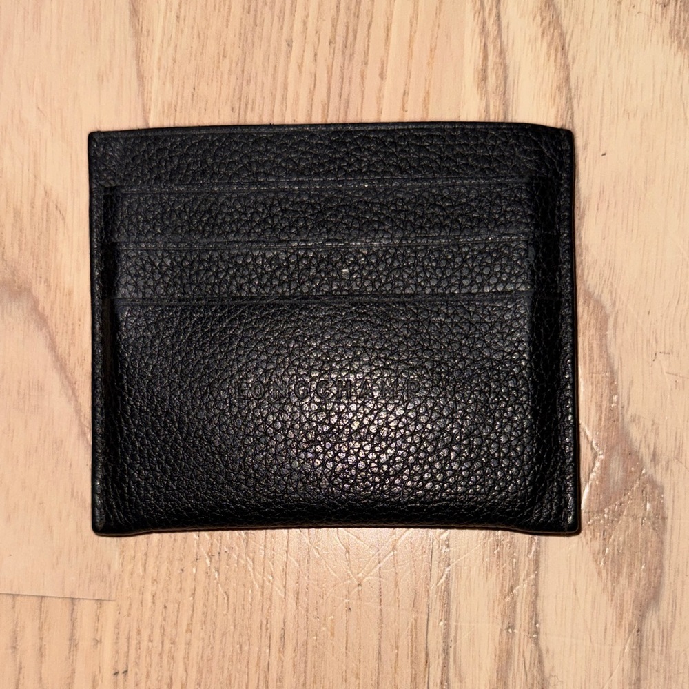 Longchamp Black Textured Card Holder